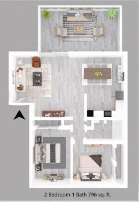 2-bedroom floor plan.
